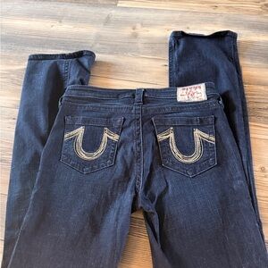 True Religion Indigo Jeans with Gold Accents